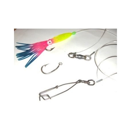 Complete long line 3.6" hook 100mm snap 10 meter snood, floats, lights and squid lures